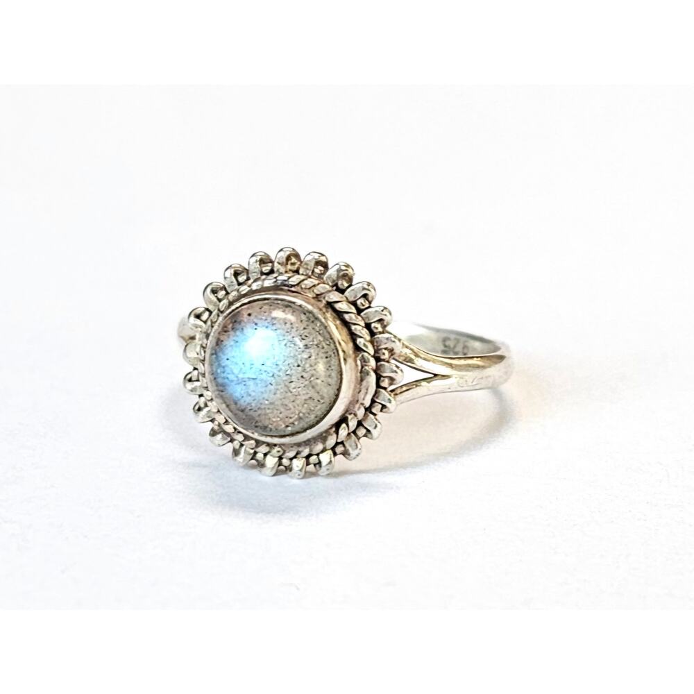 Labradorite Sterling Ring Women Silver Ring Size 6.25